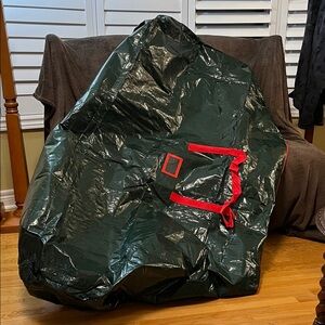 Christmas Tree Green and Red Tarp Bag (with zipper closure and 4 handles)